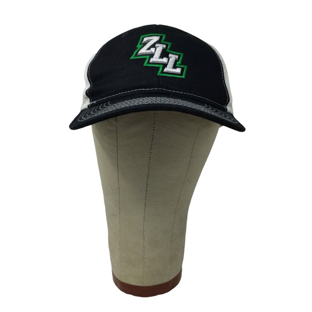 Port Authority Snapback Meshback Hat Embroidered ZLL Black White